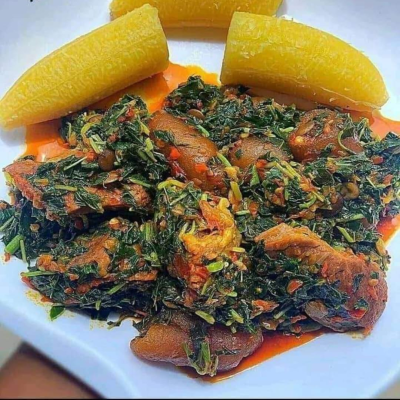 Plantain Vegetable with Kpomo